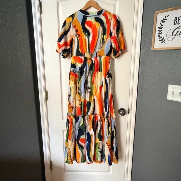 Anthropologie Maeve Suzannah Colorful Printed
V Neck Maxi Dress, small - Picture 5 of 11